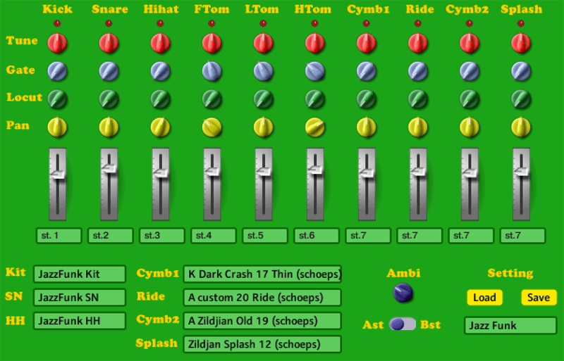 全てのつまみ、フェーダーは、右クリックでMIDIコントローラーを割当て可能です。もちろんオートメーションに対応。
